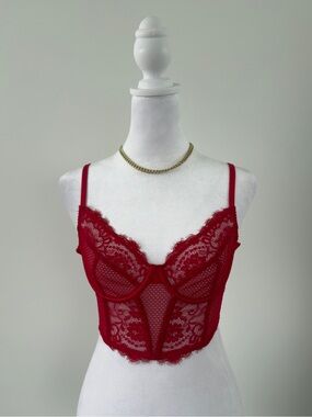 Wingslove Women's Lace Balconette Bra Longline Bralette Sexy Lace 36C